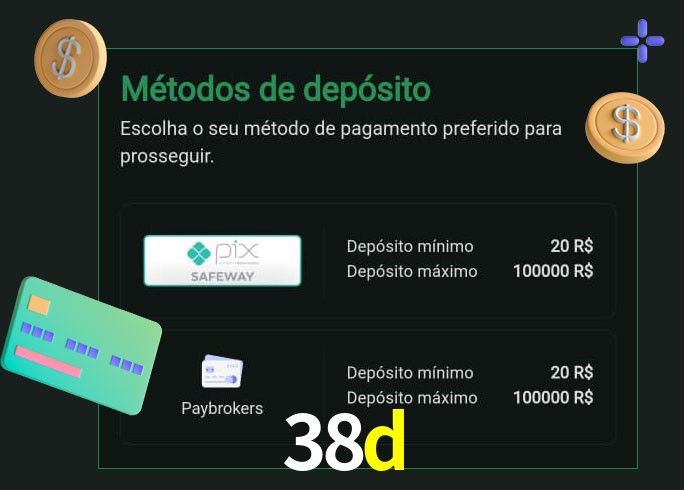 O cassino 38d oferece uma grande variedade de métodos de pagamento